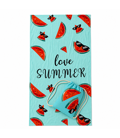2-in-1 Printed Beach Towel Tote