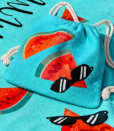 2-in-1 Printed Beach Towel Tote