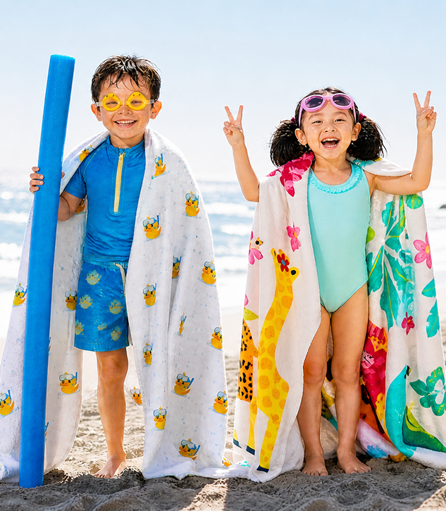 Beach Towel with Goggles Set
